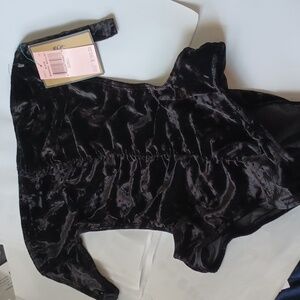 Juicy Couture NWT Sm Bandeau Maillot Black One Piece Swimsuit